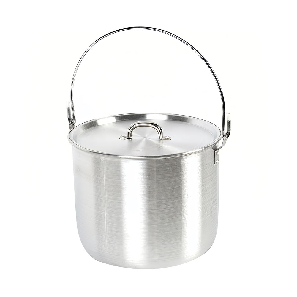 Nested Aluminum Pot Set 4L/8L/12L - Lightweight Camping Cookware w/ Lids & Folding Handles