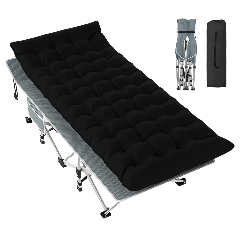 Folding Camping Cot with Mattress for Adults, Portable, 500lbs Load