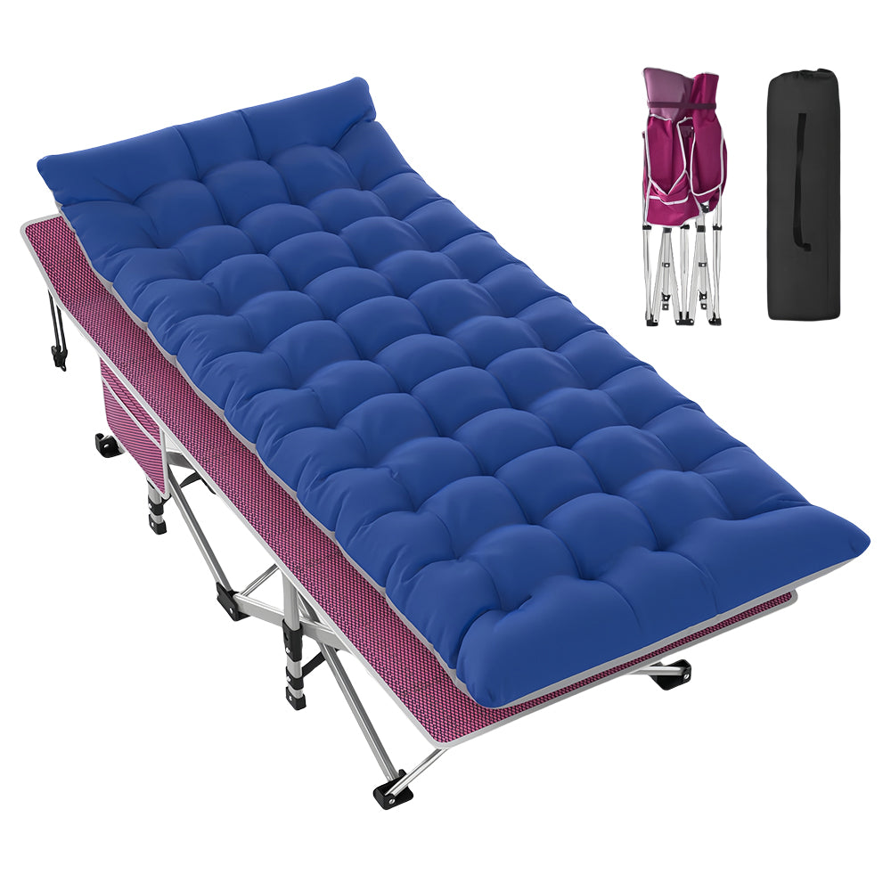 Folding Camping Cot with Mattress for Adults, Portable, 500lbs Load