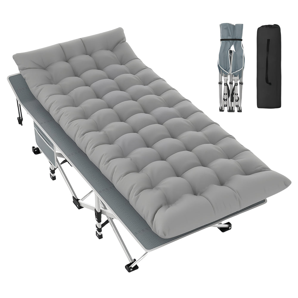Folding Camping Cot with Mattress for Adults, Portable, 500lbs Load