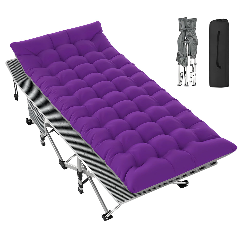 Folding Camping Cot with Mattress for Adults, Portable, 500lbs Load