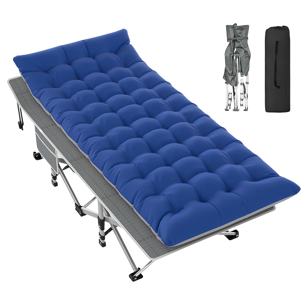 Folding Camping Cot with Mattress for Adults, Portable, 500lbs Load