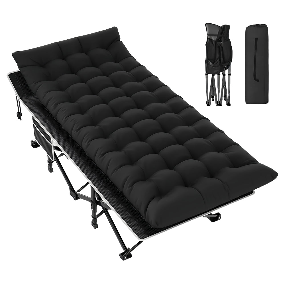 Folding Camping Cot with Mattress for Adults, Portable, 500lbs Load