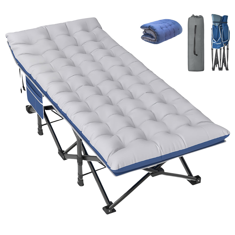 Folding Camping Cot with Mattress for Adults, Portable, 500lbs Load