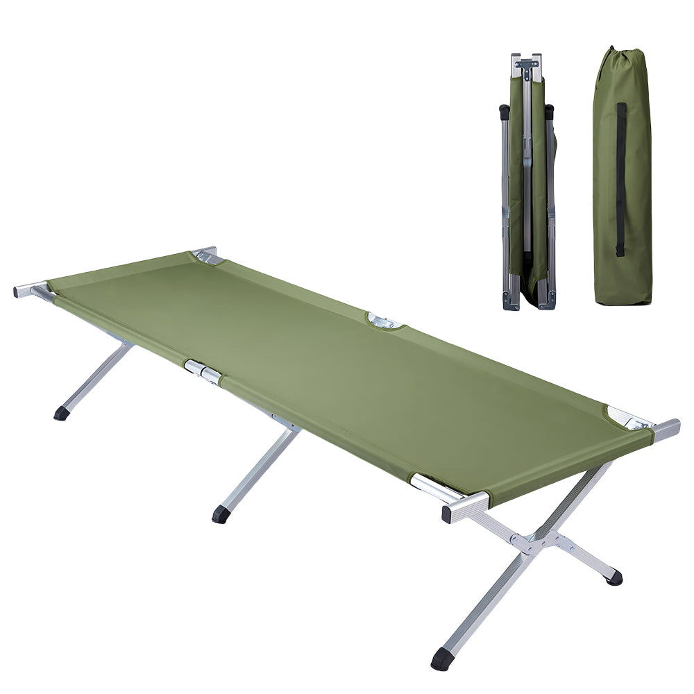 Folding Camping Cot - 300lb Capacity, 11.37lbs Lightweight, No Assembly