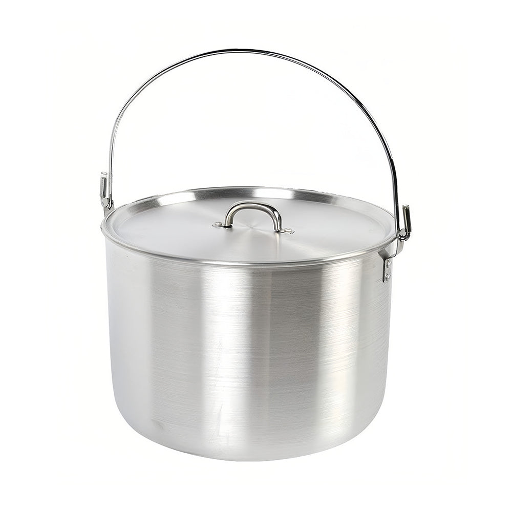Nested Aluminum Pot Set 4L/8L/12L - Lightweight Camping Cookware w/ Lids & Folding Handles