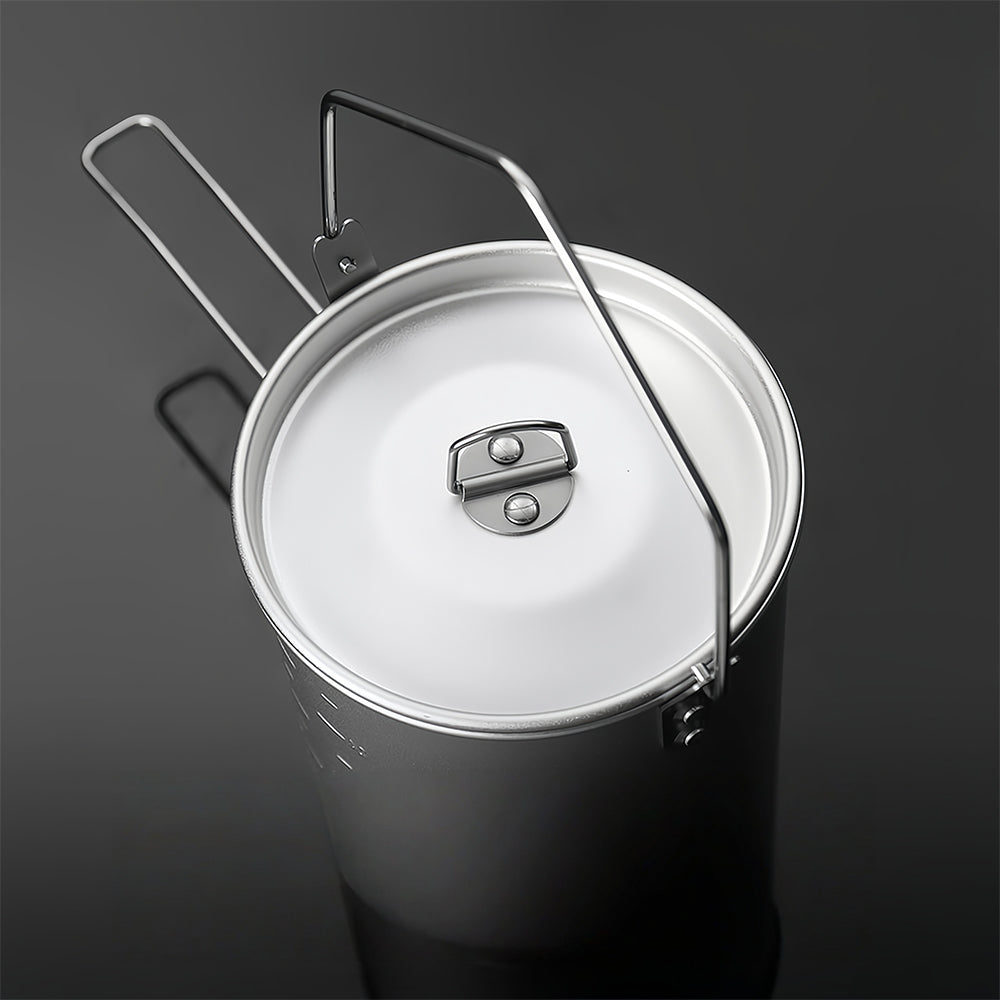 Frost 0.9L Ultralight Camp Pot w/Detachable Handle - 5.4oz Aluminum Bushcraft Cookware