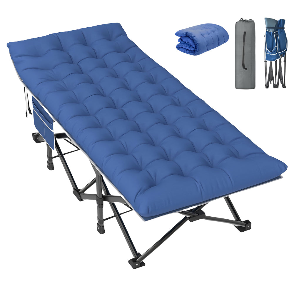 Folding Camping Cot with Mattress for Adults, Portable, 500lbs Load