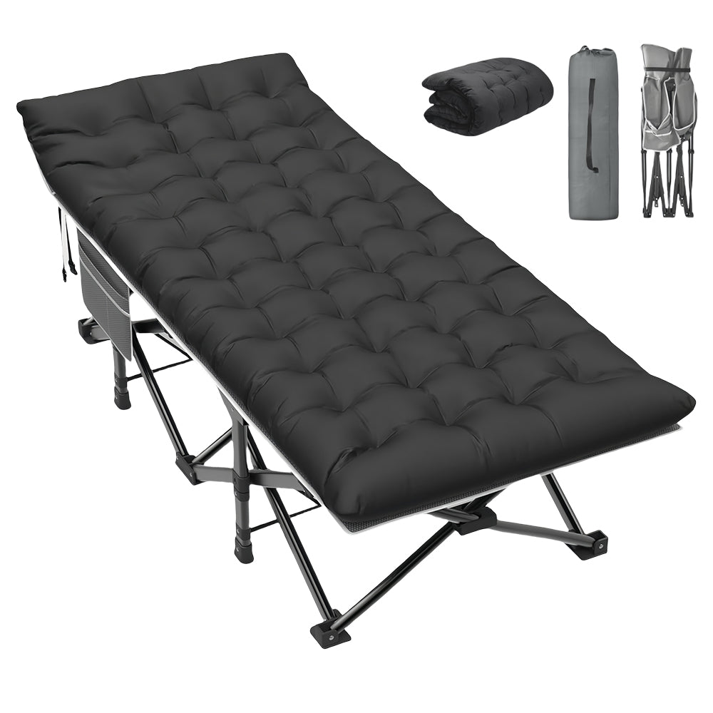 Folding Camping Cot with Mattress for Adults, Portable, 500lbs Load