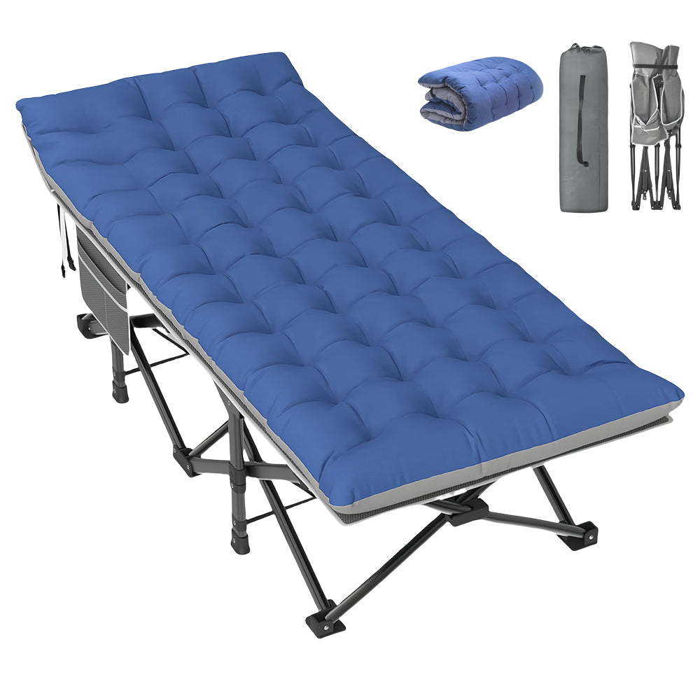 Folding Camping Cot with Mattress for Adults, Portable, 500lbs Load