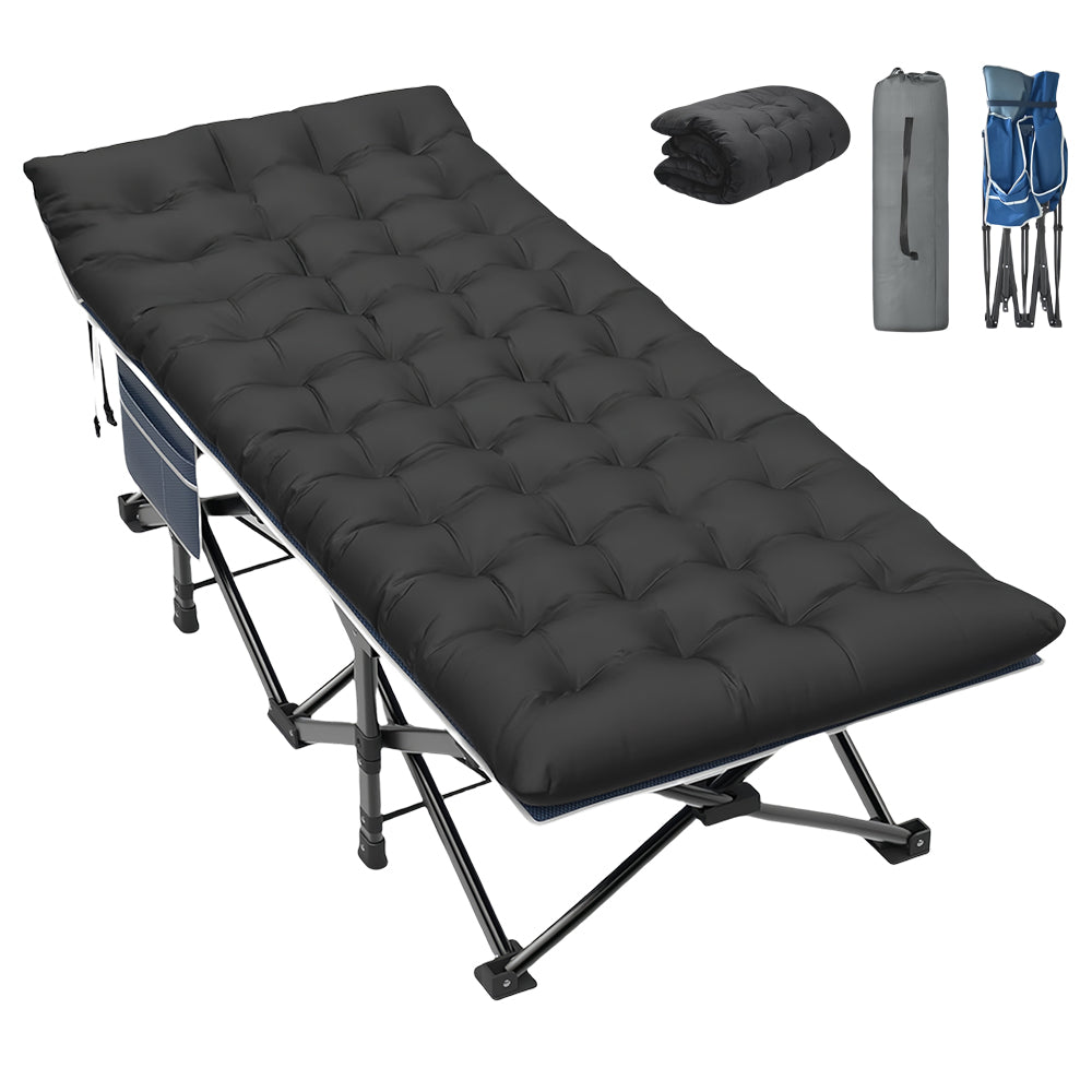 Folding Camping Cot with Mattress for Adults, Portable, 500lbs Load