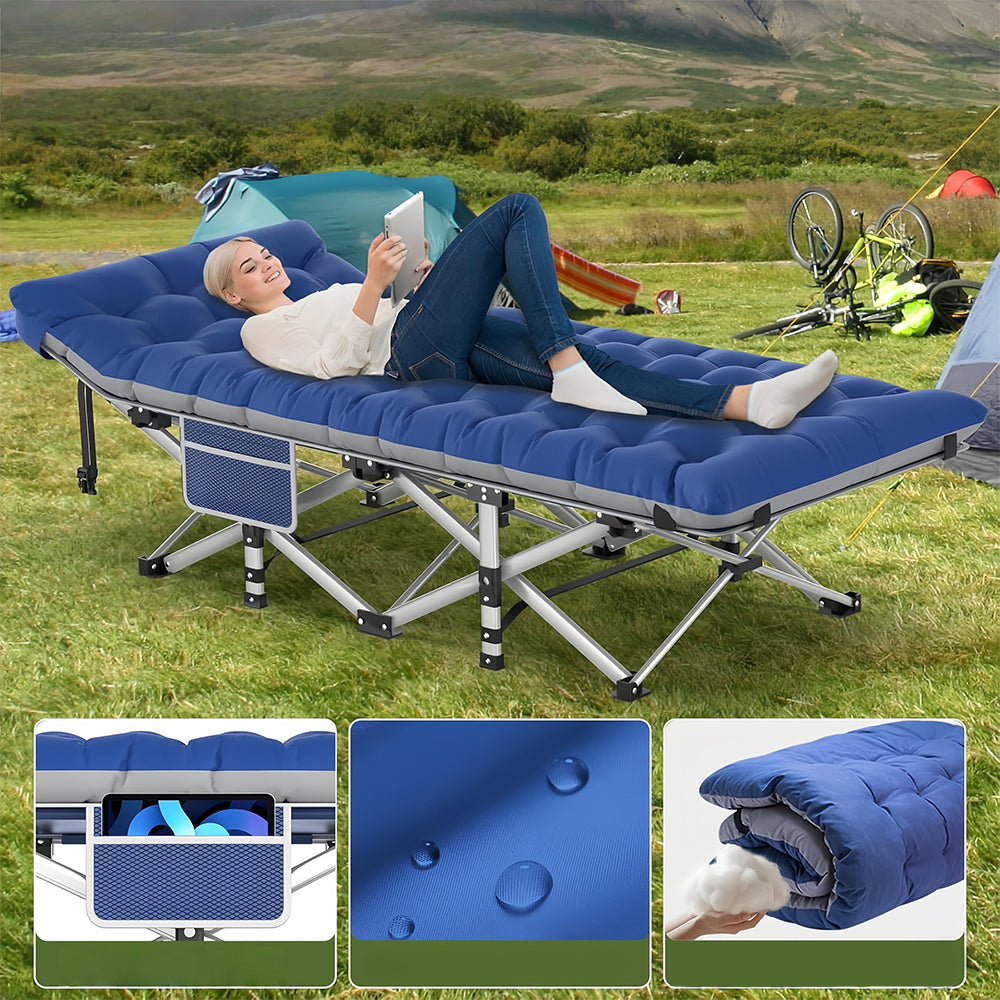 Folding Camping Cot with Mattress for Adults, Portable, 500lbs Load