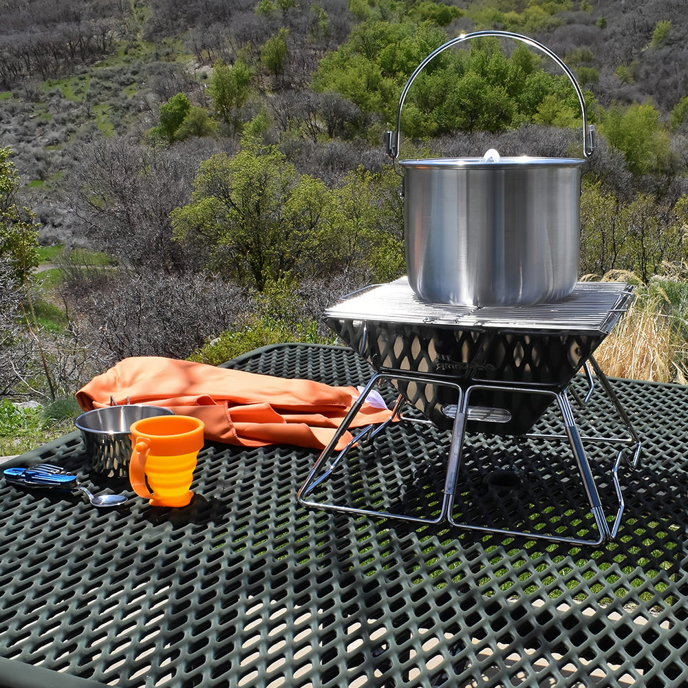 Nested Aluminum Pot Set 4L/8L/12L - Lightweight Camping Cookware w/ Lids & Folding Handles