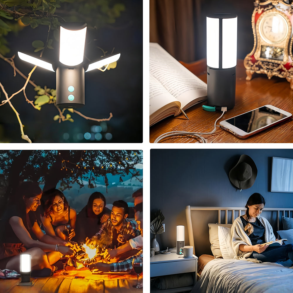 Solar Powered 4000LM Camping Lantern - 8000mAh, IP65 Waterproof, 5 Modes Emergency Light