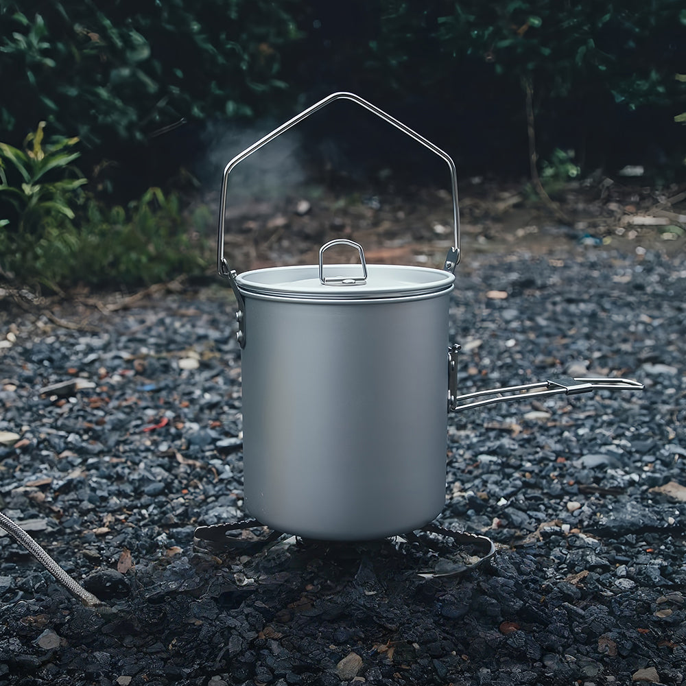 Frost 0.9L Ultralight Camp Pot w/Detachable Handle - 5.4oz Aluminum Bushcraft Cookware
