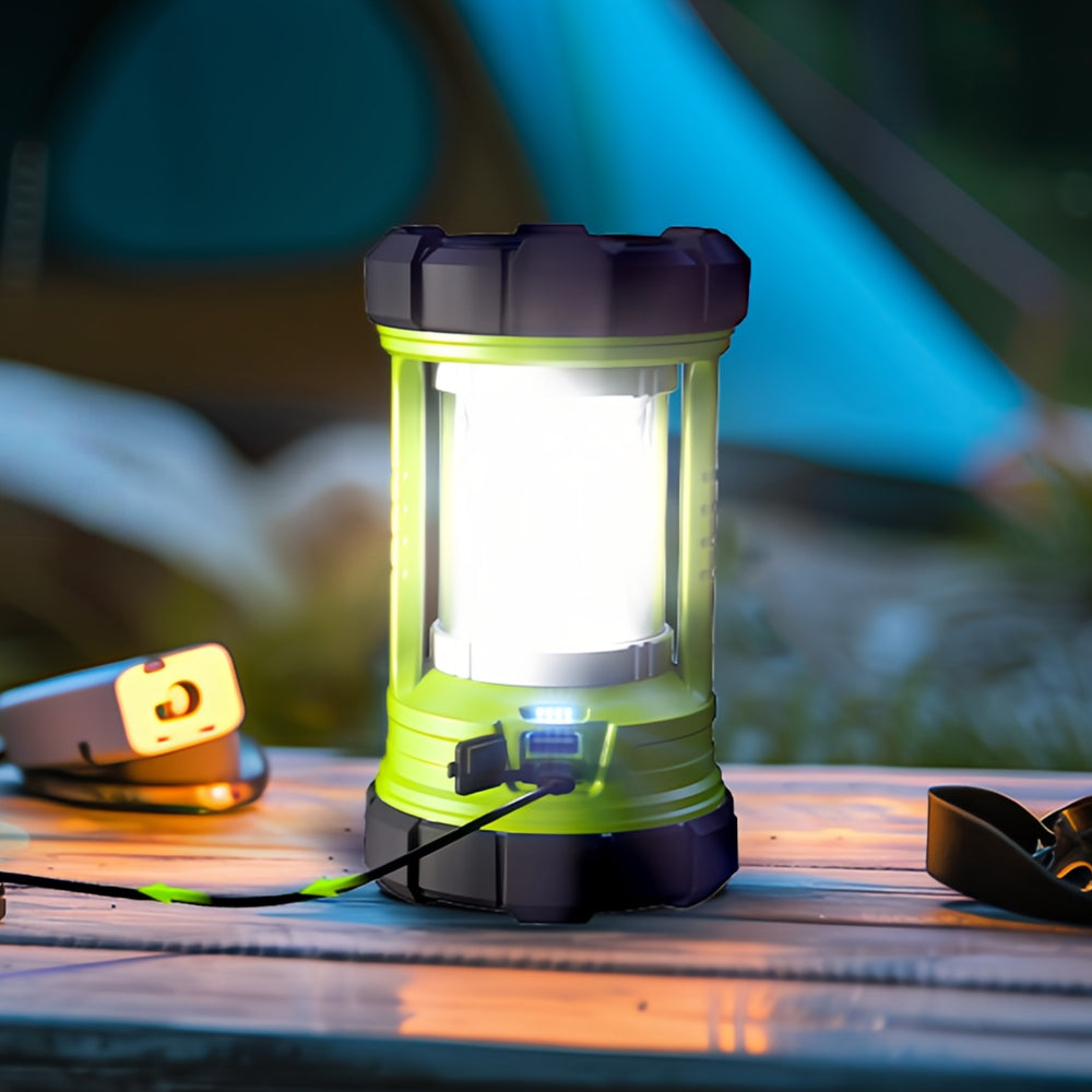 3000LM Rechg Camping Lantern, Power Bank, 5 Modes, IPX4 Waterproof, Emergency Light