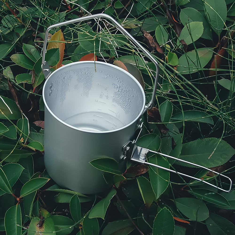 Frost 0.9L Ultralight Camp Pot w/Detachable Handle - 5.4oz Aluminum Bushcraft Cookware
