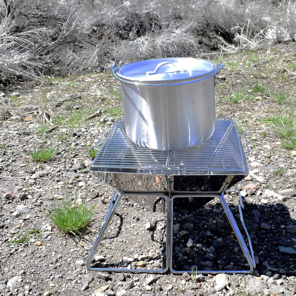 Nested Aluminum Pot Set 4L/8L/12L - Lightweight Camping Cookware w/ Lids & Folding Handles