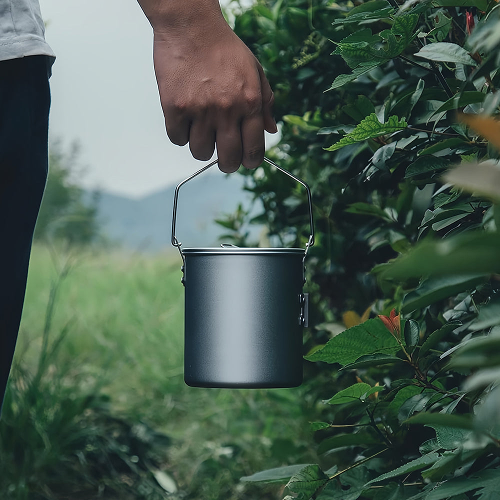 Frost 0.9L Ultralight Camp Pot w/Detachable Handle - 5.4oz Aluminum Bushcraft Cookware