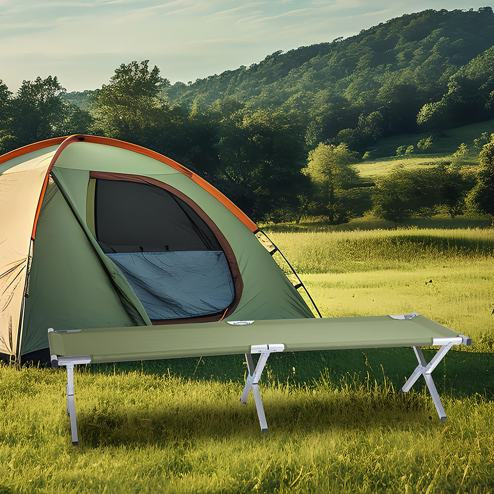 Folding Camping Cot - 300lb Capacity, 11.37lbs Lightweight, No Assembly