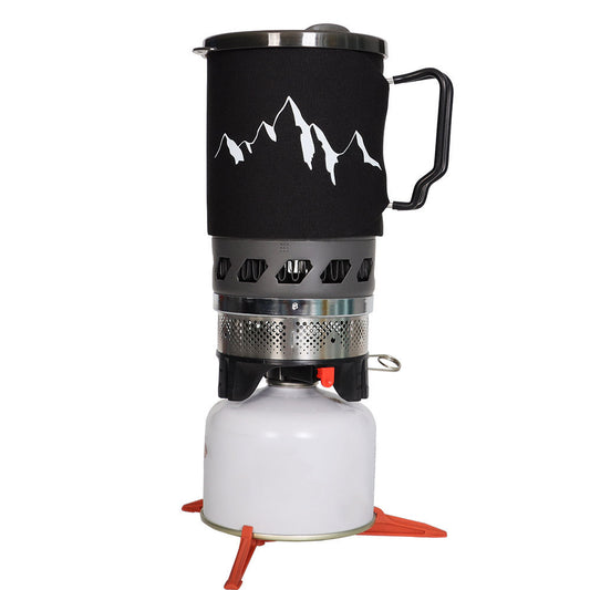 Portable Windproof Camping Stove 0.9 L Pot Gas Stove Set