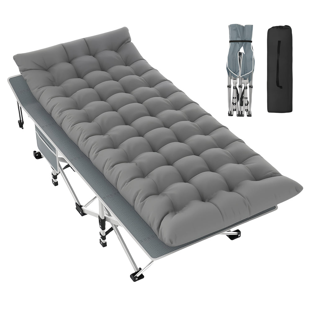 Folding Camping Cot with Mattress for Adults, Portable, 500lbs Load