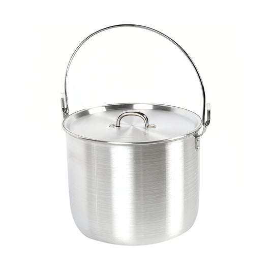 Nested Aluminum Pot Set 4L/8L/12L - Lightweight Camping Cookware w/ Lids & Folding Handles